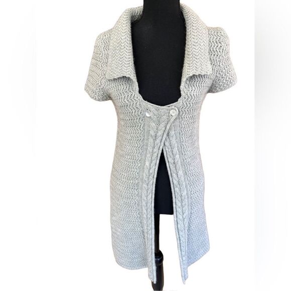 St Ambecco made in Italy wool/acrylic blend duster style gray sweater size S - Picture 1 of 6